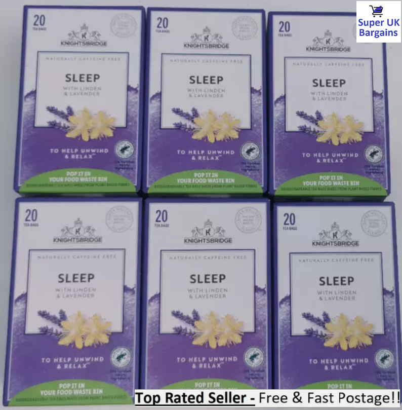 Knightsbridge Sleep Tea 120 bags Camomile Infusion Caffeine Free Linden Lavender
