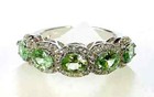 HSN Colleen Lopez 14K Gold Plated Sterling Green Spinel & White Topaz Ring Size7 — photo 1