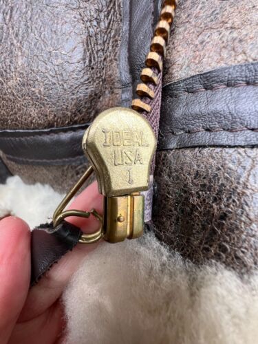 Schott Type B-3 Sheepskin Flight Jacket 46 XL XXL Brown Suede Leather Bros B3 - Picture 10 of 10