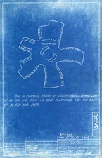 Vintage Blue Print Poster - Cam Template (1937) Canvas Art Poster 16" x 24"