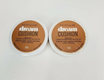 Maybelline Dream Cushion 60 Warm Cocoa Fresh Face Liquid Foundation Sealed Lot 2