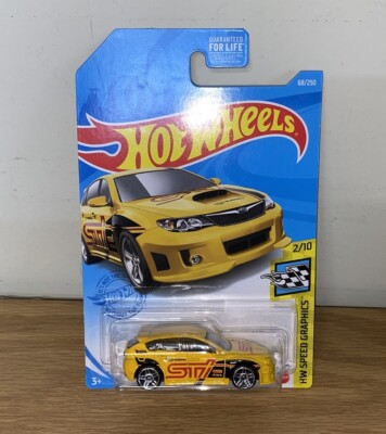 HOT WHEELS SUBARU WRX STI YELLOW HATCHBACK HW SPEED GRAPHICS 2/10 #68/250