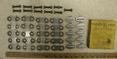 Vntg NOS Flexco 1-1/2 HD Fasteners For 7/16''-11/16'' Belts,W/Orig Cardboard Box