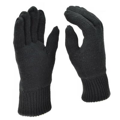 Mil-Tec Gloves Men Warm Knitted THINSULATE  lining Black Winter tactical gear