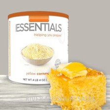 Essentials Yellow Cornmeal 4lbs 4oz Large 10 Cans Emergency Long Term, 30 Years