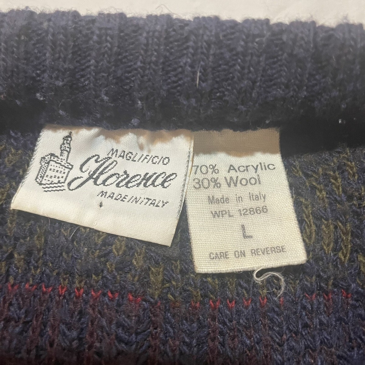 Vintage Maglificio Florence Sweater Wool Blend Italian Men's Vintage Maglificio Florence Sweater Wool Blend Italian Men's