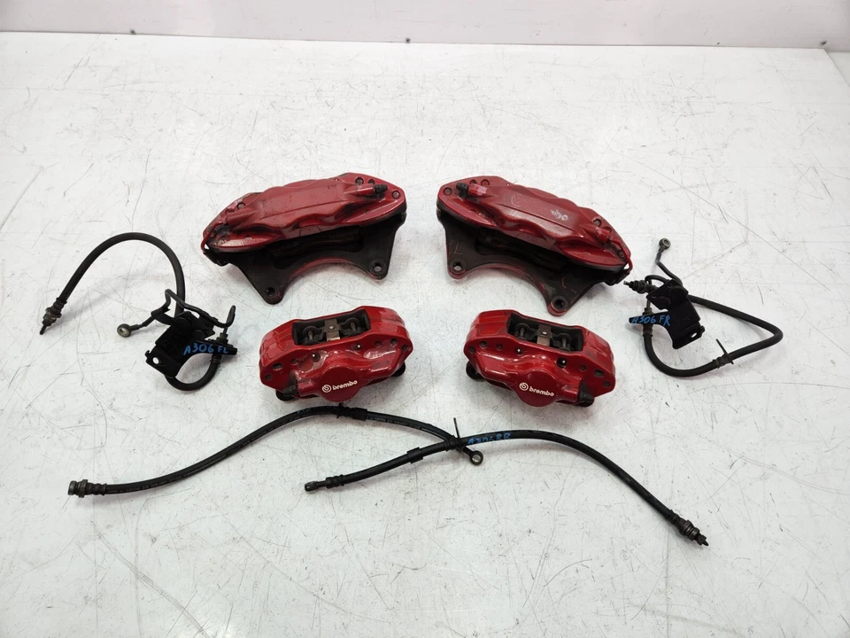 ✅08-15 Juego de pinzas de freno delanteras traseras rojas OEM Mitsubishi Evolution Foto 2 de 4