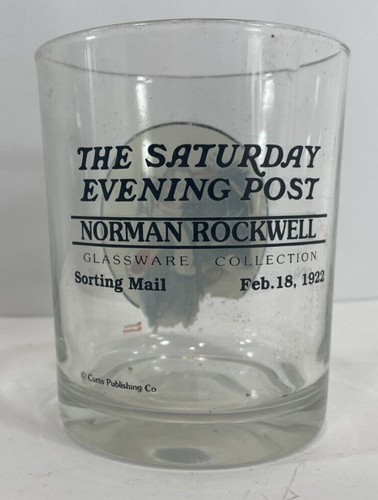 Norman Rockwell The Saturday Evening Post 12 ounce tumbler, Sorting Mail chipped - Picture 3 of 7