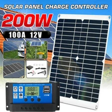 200 Watts Solar Panel Kit 100A 12V Battery Charger with Controller Caravan Boat