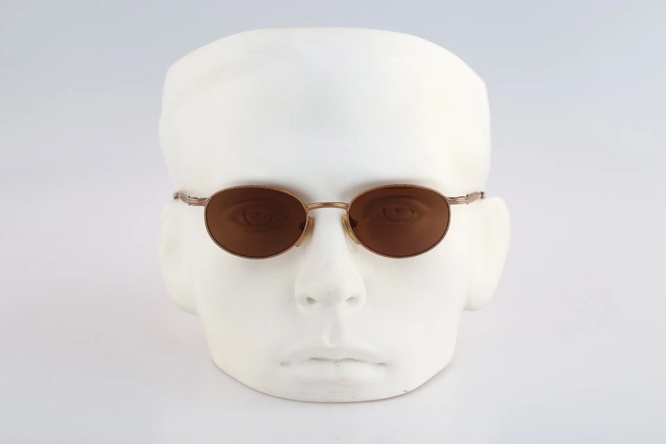 Jean Paul Gaultier 57-3175, Gafas de sol ovaladas pequeñas de cobre vintage años 90 nuevas de stock Foto 2 de 4