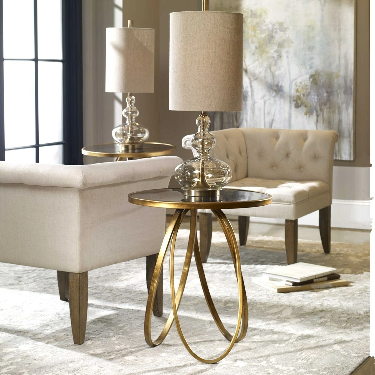 Mirror top end table deals