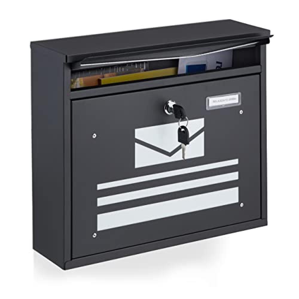 (TG. 31 x 36 x 11 cm) Relaxdays Cassetta della Posta, Postbox Richiudibile, HxLx