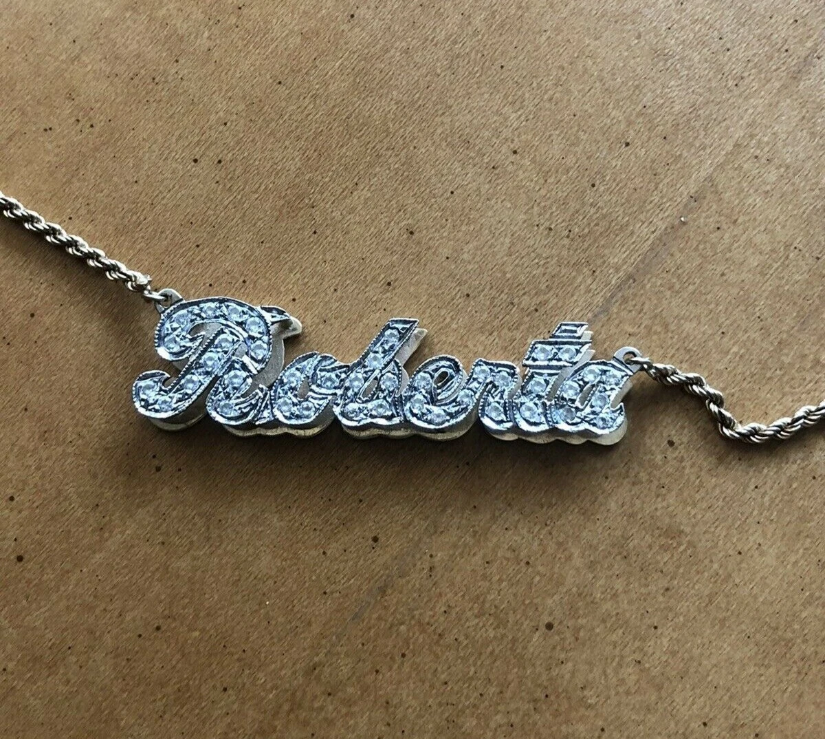 Script Heart Gold Double Nameplate Necklace With Diamonds/cz Stone - Etsy