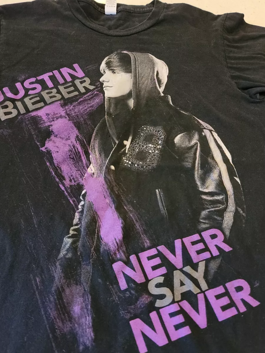 Justin Bieber Never Say Never T-Shirt Size S Black Short Sleeve