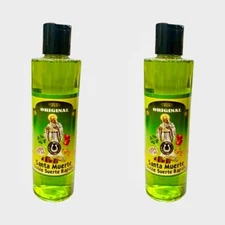 2PACK- Santa Muerte Doble Suerte Rapida Agua Espiritual Para Limpias Baños 16 oz