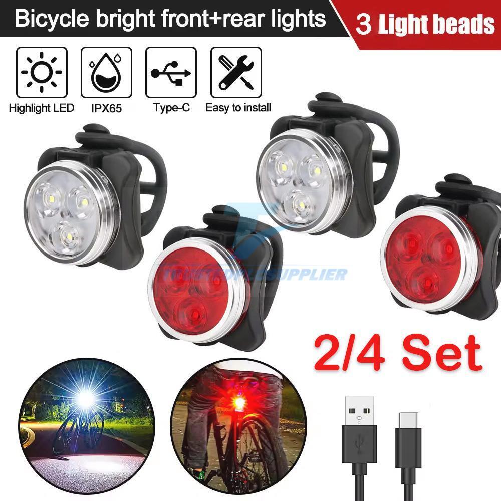 4-Pack USB Rechargeable 900K LM LED Bike Headlight for MTB Racing