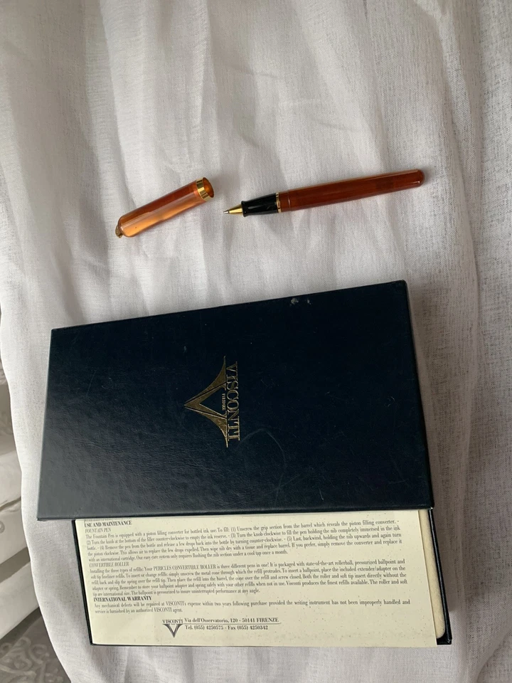Visconti 1ª Ed. Bolígrafo convertible Amber Pericle RARO en caja original Foto 3 de 4