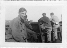 ORIGINAL VINTAGE PHOTO: Military Men Male Ship Deck Candid 40's 40s WW2 WWII