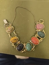 Vintage Egyptian Revival Scarab Bracelet