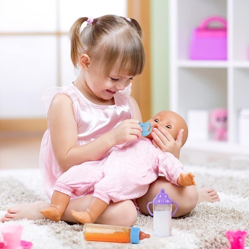  4PCS Doll Feeding Set - Realistic Magic Bottles & Cute Pacifier for Baby Dolls