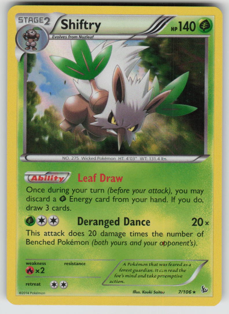 Holo Shiftry 7/106 Rare Flashfire Near Mint