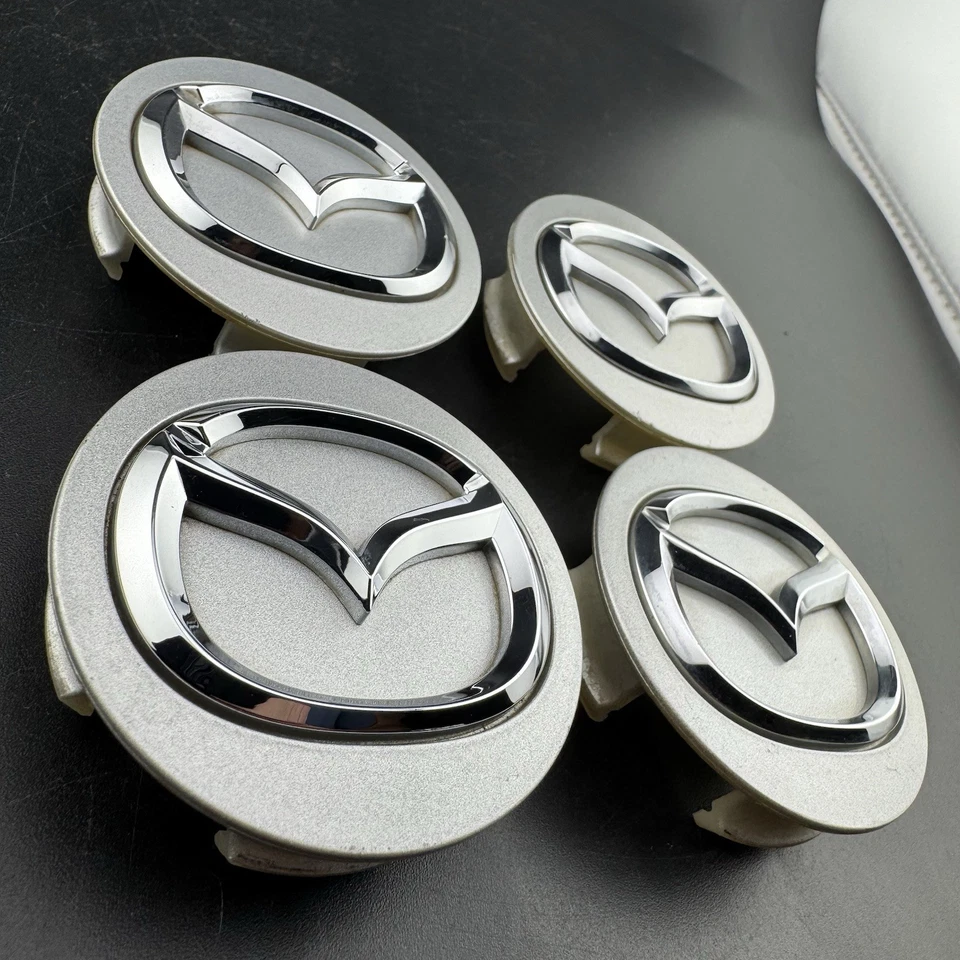Mazda CX-3 CX-5 CX-9 3 6 MX-5 Miata Wheel Center Caps BBM2 37 190 Silver 2010-23 - Image 3 of 4