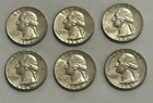 1964 Silver Quarters 90% Pure Lot Of 6 Coins.  1.0848 OZT of Silver.  NB001