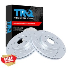 TRQ Front Brake Rotors G Coated Drilled Slotted 17-23 Bolt EV EUV Cruze Sonic