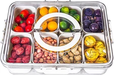 Divided Serving Tray with Lid and Handle 