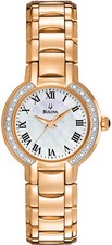 Bulova Rose Gold-Tone Diamond Ladies Watch