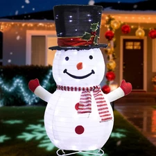 Snowman Christmas Decorations Outdoor Indoor, 50 LED 2.5Ft Lighted Collapsible S