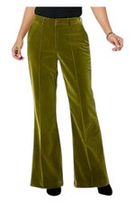 C Wonder by Christian Siriano Women's Velvet Trouser Pant Avocado