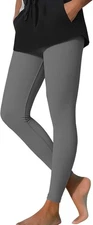 Seamless Leggings for Women Tummy Control Soft High Waist Yoga Pant Grey XL