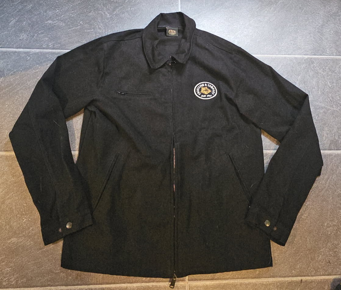 P & CO PROVISION BLACK HOLD FAST MECHANIC JACKET SZ XL CANVAS WORK CHORE