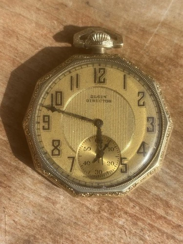 Antique Rare Elgin Director Decagon 10 Sided Pocket Watch, No Reserve