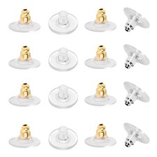 100 Pcs Metal Earring Clutch Jewelry Making Tools Back Stopper Backs with Pad