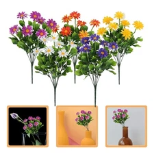 10 Pcs Artificial Flower Plastic Chrysanthemum Fake Flowers for outside