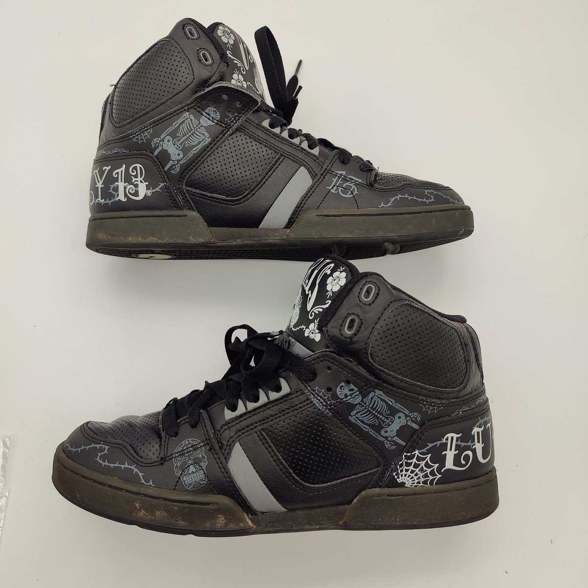 Osiris Lucky 13 Mens Y2K Emo Goth Punk NYC 83 Skate Shoes SZ 10.5