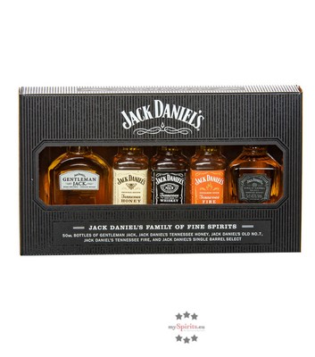 Jack Daniel's Family of Fine Spirits Whiskey-Probierset / 35 45% Vol / 5x 0,05l