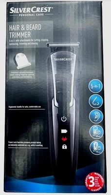 Silvercrest 5in1 Cordless Mens Hair & Beard Clipper Trimmer new HG11011