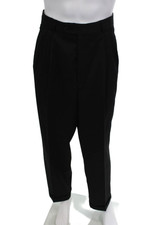 Yves Saint Laurent Men Dress Pants Black 65 Poly 35 Wool Button 32in Size 36