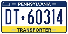 Custom Pennsylvania TRANSPORTER License Plate – Personalized Dealer Plate 
