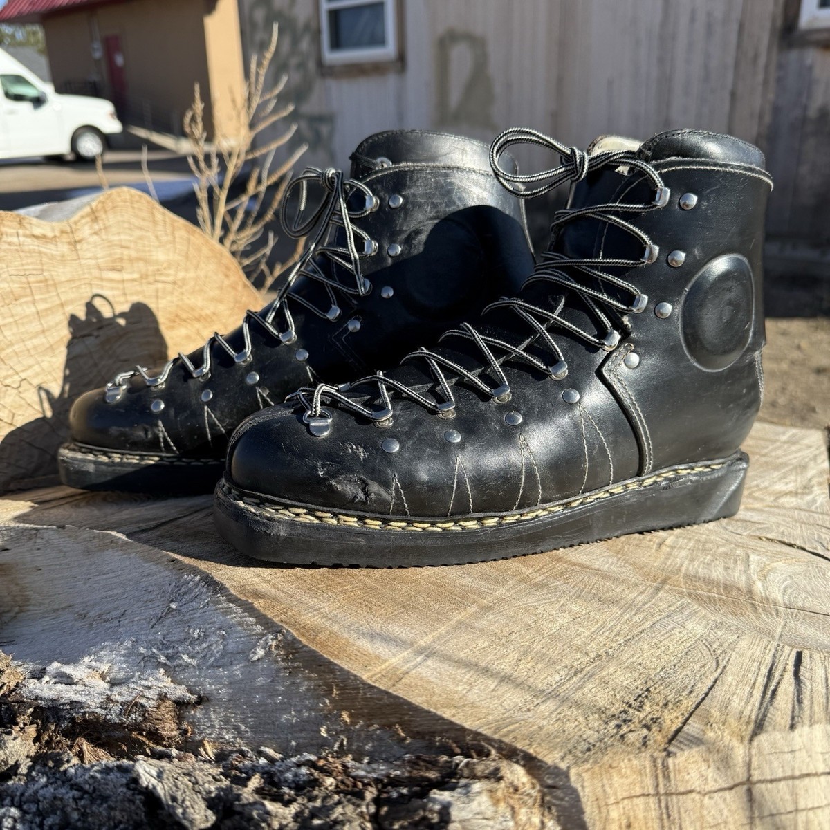Vintage CONTINENTALE Alpine‎ Ski Boots Leather Military Mountaineering Italy 43 Vintage Boots with Italian Mountaineering Crampons  main image 2