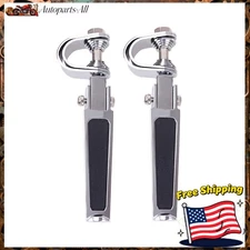 Motorcycle 1-1/4" Highway Engine Guard Crash Bar U-clamp Foot Pegs Bar Footrest