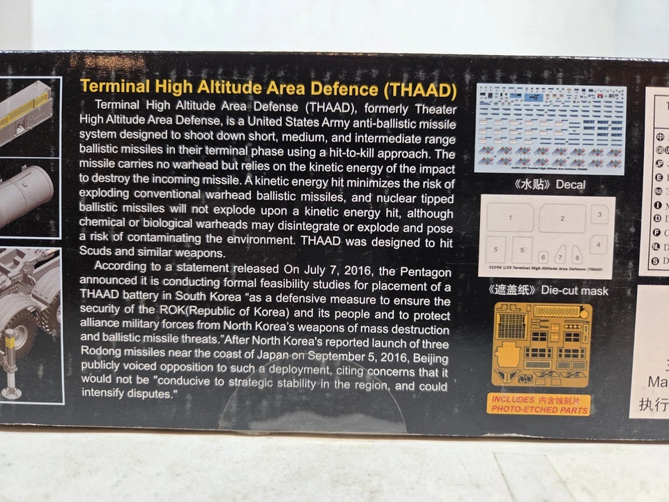 Kit Modelo Terminal Trompetero Defensa Área Alta Altitud (THAAD) 01054 Foto 2 de 4