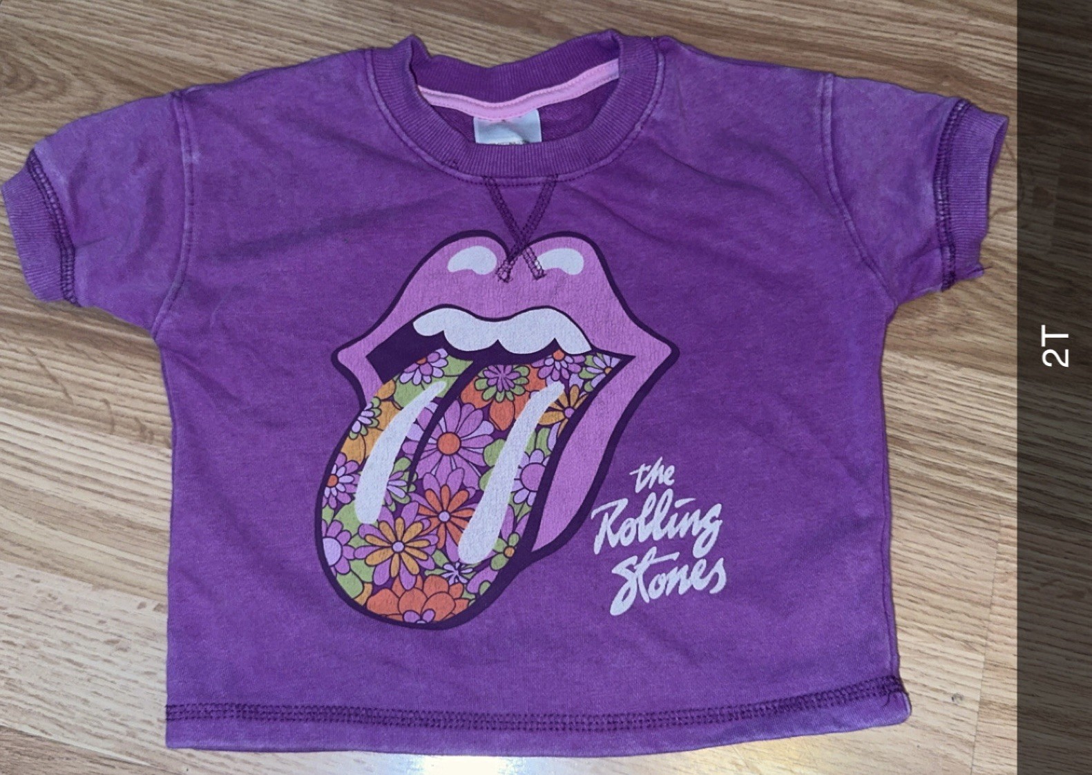 The Rolling Stones T-shirt Toddler Girls  2t Purple Graphic Print Logo