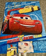 Disney Cars Lightning McQueen Toddler Crib Bed Reversible Comforter 4-Piece Set