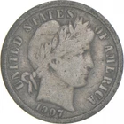 1907-S Barber Dime 90% Silver Average Circ *6832
