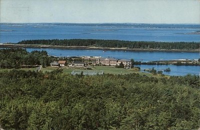 Sebasco Estates, Maine ME View from Mt. Merritt-Sebasco Lodge Cottages Vintage