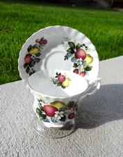 Royal Albert Bone China " Fruits & Flowers " Pattern Teacup & Saucer